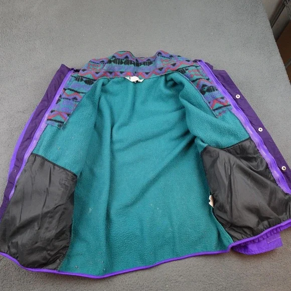 Vintage Columbia Jacket Mens Large Purple Teal Bugaboo Fleece Lined Nylon 90s - Picture 8 of 15